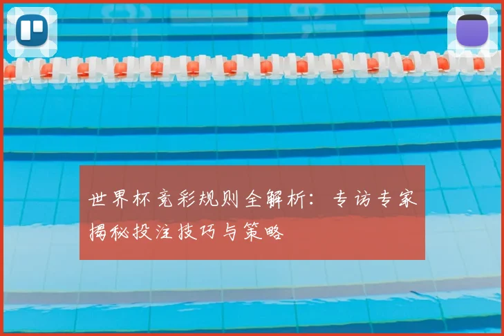 世界杯竞彩规则全解析：专访专家揭秘投注技巧与策略
